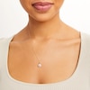 Thumbnail Image 1 of 10K Semi-Solid Gold CZ Champagne Halo Necklace