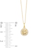 Thumbnail Image 3 of 10K Semi-Solid Gold CZ Champagne Halo Necklace
