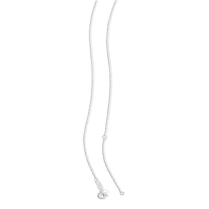 Main Image 3 of ​​​​​​​10K Semi-Solid White Gold CZ Halo Pendant - 16" + 2"