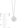 Thumbnail Image 3 of ​​​​​​​10K Semi-Solid White Gold CZ Halo Necklace