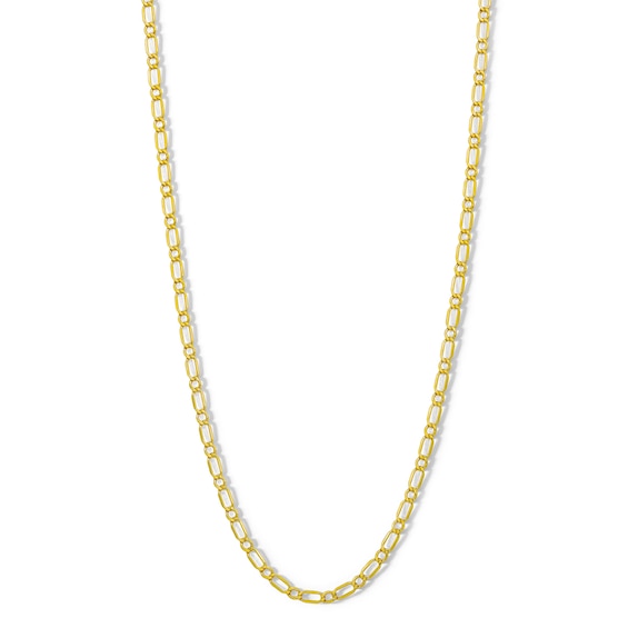 10K Hollow Gold Figaro Chain - 20"