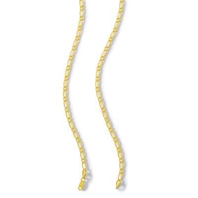 10K Hollow Gold Figaro Chain - 20"