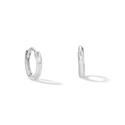 10K Solid White Gold Huggies