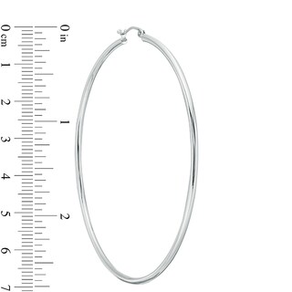 10K Hollow White Gold 70mm Hoops