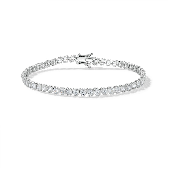 10K Solid White Gold CZ Tennis Bracelet