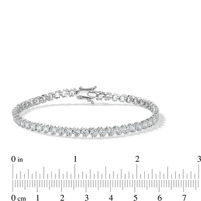 10K Solid White Gold CZ Tennis Bracelet