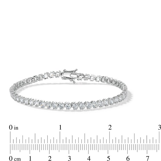 10K Solid White Gold CZ Tennis Bracelet