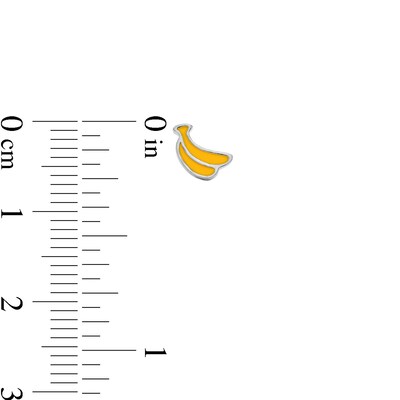 Child's Sterling Silver Enamel Monkey Banana Mismatch Studs