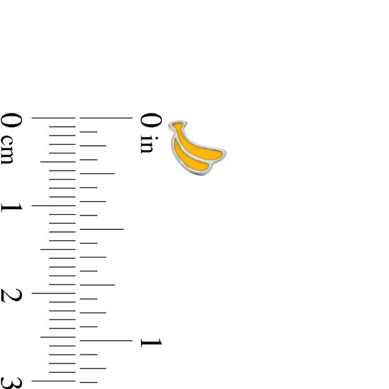 Child's Sterling Silver Enamel Monkey Banana Mismatch Studs