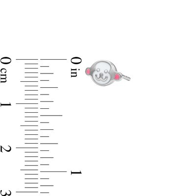 Child's Sterling Silver Enamel Monkey Banana Mismatch Studs