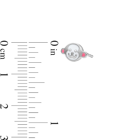 Child's Sterling Silver Enamel Monkey Banana Mismatch Studs
