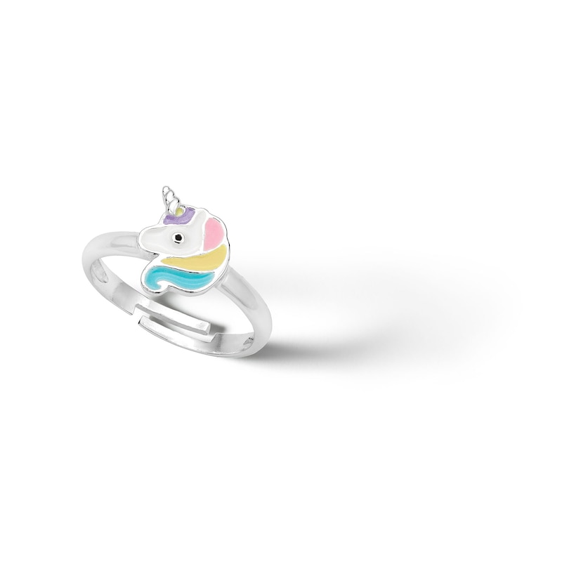 Main Image 2 of Child's Sterling Silver Enamel Unicorn Ring