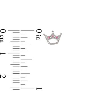 Child's Sterling Silver Synthetic Ruby Tiara Studs