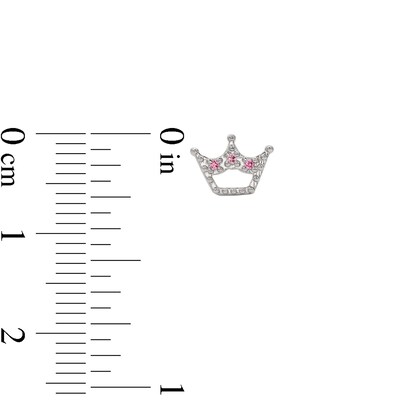 Child's Sterling Silver Synthetic Ruby Tiara Studs