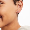 Thumbnail Image 2 of 10K Solid Gold CZ Pink Double Heart Studs