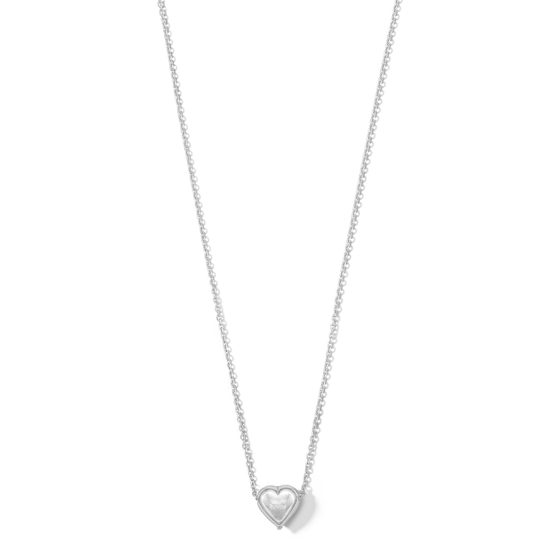 Sterling Silver Puffy Heart Pendant Necklace - 18"