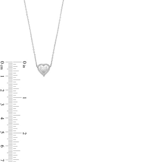 Sterling Silver Puffy Heart Pendant Necklace - 18"