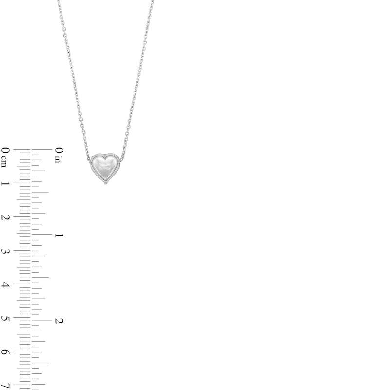 Main Image 3 of Sterling Silver Puffy Heart Pendant Necklace - 18"