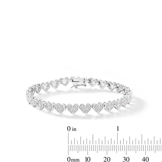 Sterling Silver Diamond Accent Multi-Heart Bracelet