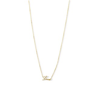 10K Solid Gold Love Script Heart Pendant - 17" + 1"