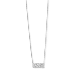 Sterling Silver Diamond Accent &quot;LOVE&quot; Necklace