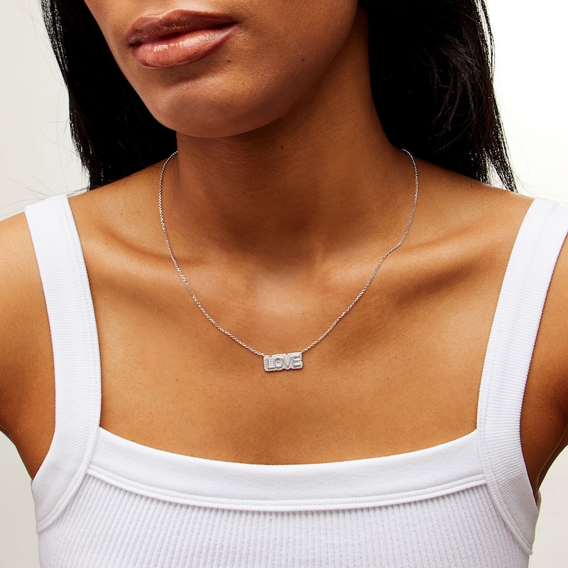Sterling Silver Diamond Accent "LOVE" Necklace
