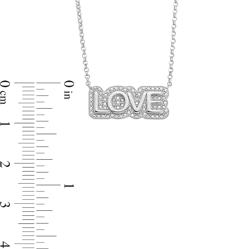Sterling Silver Diamond Accent "LOVE" Necklace