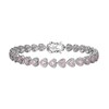 Thumbnail Image 1 of ​​​​​​​Sterling Silver Pink CZ Heart Bracelet - 7.5&quot;