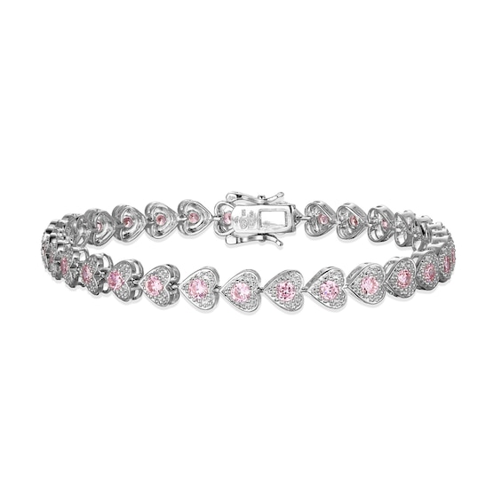 Sterling silver Pink CZ bracelet