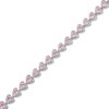 Thumbnail Image 2 of ​​​​​​​Sterling Silver Pink CZ Heart Bracelet - 7.5&quot;