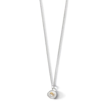 Child's 10K Gold Plated CZ Double Heart Locket