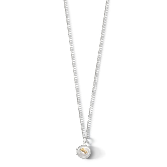 Child's 10K Gold Plated CZ Double Heart Locket