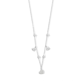 Sterling Silver CZ Pavé Heart Necklace