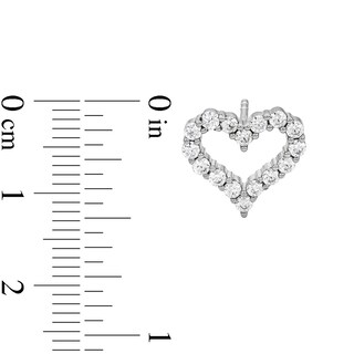 Solid Sterling Silver CZ Heart Outline Studs