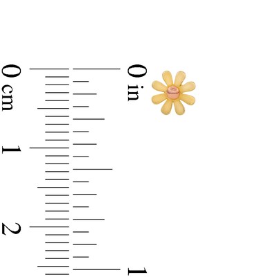 Child's 10K Solid Gold Daisy Two-Tone Studs