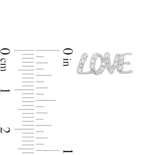 Sterling Silver CZ LOVE Studs