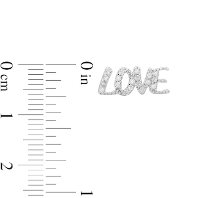 Sterling Silver CZ LOVE Studs