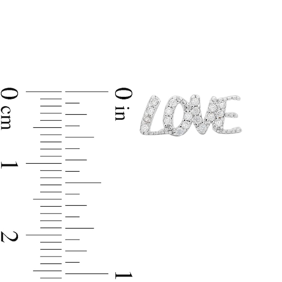 Sterling Silver CZ LOVE Studs