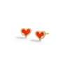 Thumbnail Image 1 of Child's 10K Solid Gold CZ and Red Enamel Heart Studs