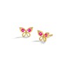 Thumbnail Image 1 of Child's 10K Solid Gold Synthetic Ruby Butterfly Studs