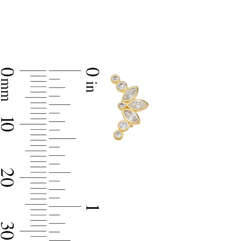 Main Image 5 of 10K Solid Gold CZ Bezel Crawler Studs