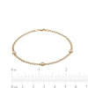 Thumbnail Image 2 of 10K Hollow Gold CZ Bezel-Set Curb Chain Bracelet - 7.5"