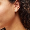 10K Solid Gold Blue and Green CZ Studs