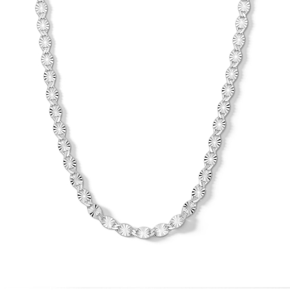 Sterling Silver Diamond-Cut Mirror Valentino Chain Made in Italy - 20"