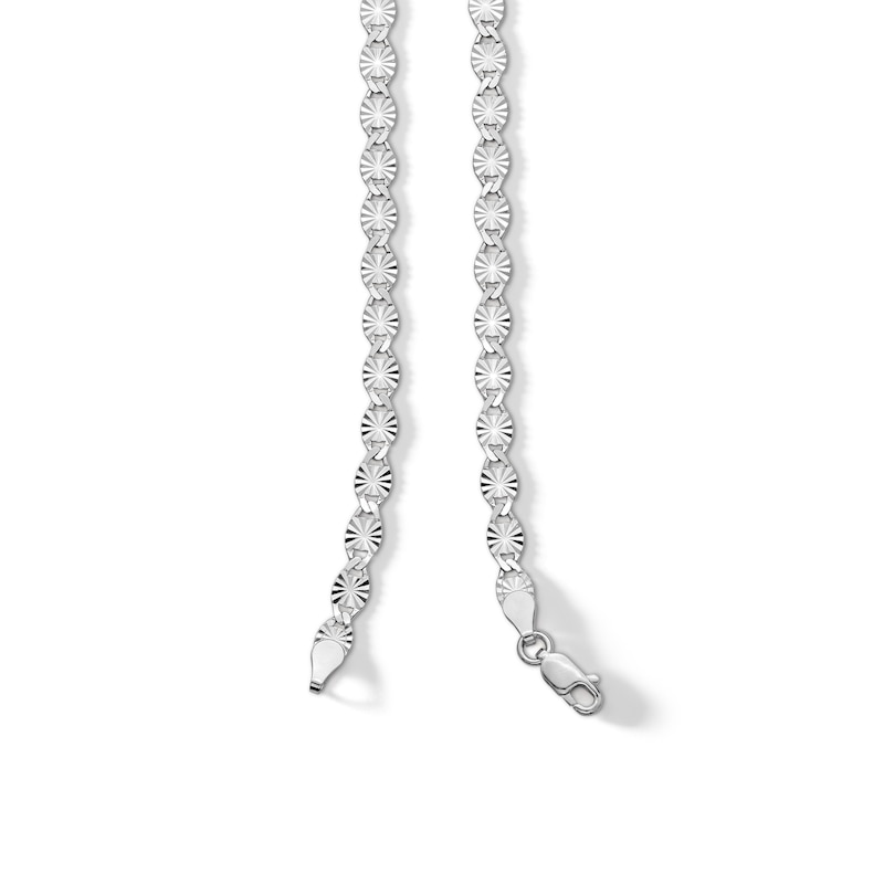 Main Image 3 of Sterling Silver Diamond-Cut Mirror Valentino Chain Made in Italy - 20"