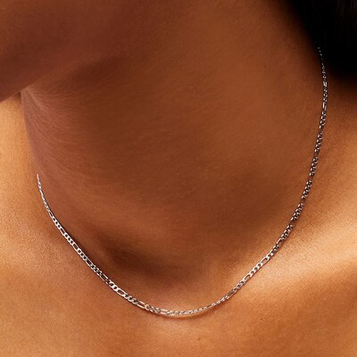 Child's Sterling Silver Figaro Chain Made in Italy - 15"