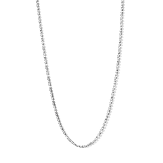 Sterling Silver Oval Bead Chain Made in Italy - 18"
