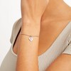 Thumbnail Image 2 of Sterling Silver CZ Bead Chain Heart Charm Bracelet