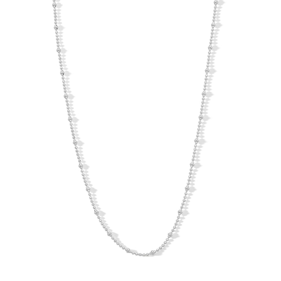 Child's Sterling Silver Diamond-Cut Beaded Saturn Chain Made in Italy - 15"