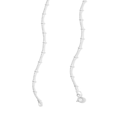 Child's Sterling Silver Diamond-Cut Beaded Saturn Chain Made in Italy - 15"